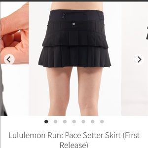 Lululemon Black Pace Setter Skirt